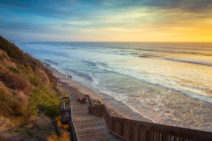 Golden,Sun,At,San,Elijo,State,Beach,,Ca